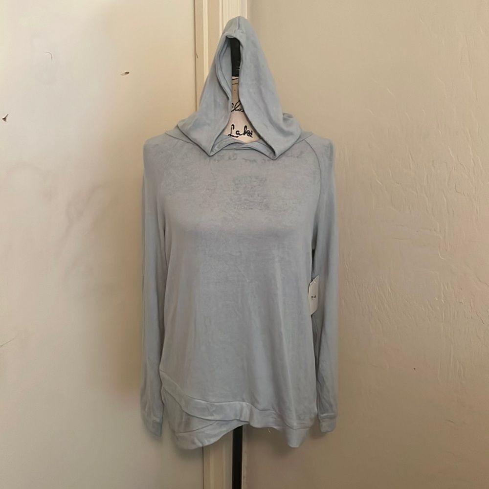 Stitch Fix R+R The Brushed Tulip Hem Hoodie In Light Green Color